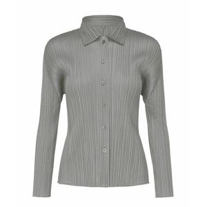 플리츠 플리즈 이세이 미야케 여성 그레이 베이직 셔츠 PP59JJ10