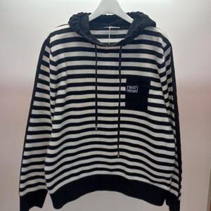 Latium HC06 기장 품편한 단가라 스트라이프 후드 니트티 T2611sw03B