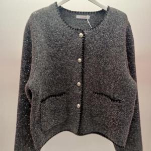 Latium HC06 메탈배색 이중컬러 트위드형 라운드 기모 쟈켓 T2611jk01DG