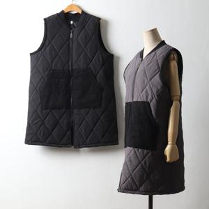 나야홍 / 빅사이즈 512 앞포켓누빔롱베스트 DMNJ633