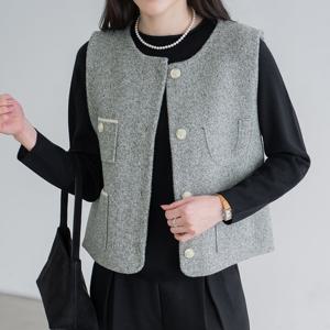 엄마옷 마담4060 모던베이직 클래식버튼니트조끼 중년여성 데일리 -ZVE2601013-