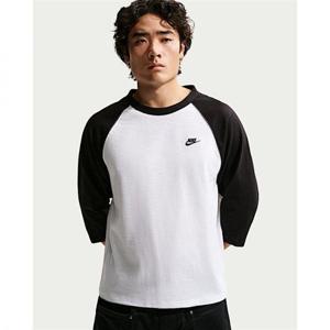 나이키 스포츠웨어 클럽 남성 34 슬리브 래글런 탑 - 블랙화이트블랙 IF0756-010 312739