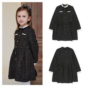 빈[BEEN]HP 여아 블랙 트위드 원피스 BA12OP01BK PG
