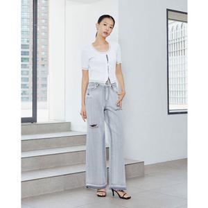 [에고이스트] ER3DP760 자수 포인트 와이드핏 데님팬츠 (25년 가을)