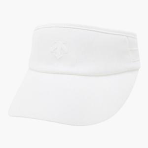 데상트골프썬캡 VQA DR12WFSV12-BWTG 여성 에센셜 리본 선바이저 / Bright White