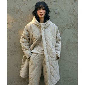 스노우피크 SNOWPEAK APPAREL 리사이클 퀼팅 롱 후드 자켓 (S24WUFPJ08) Beige S24WUFPJ08BG 338021