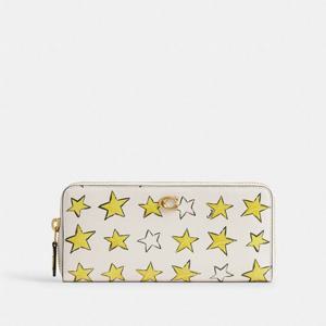 코치 에센셜 슬림 아코디언 지퍼 지갑 스타 프린트 CAN82-B4CAH 글라스/핑크 말