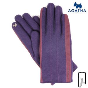 아가타 여성용 스마트터치 퍼플 모직 장갑 WAGW1713