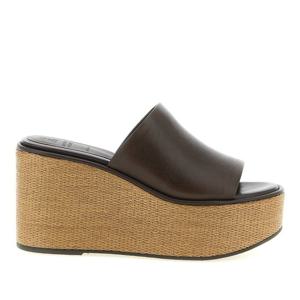 브루넬로쿠치넬리 가죽 라피아 위빙 플랫폼 샌들 MZSLG3213 C91