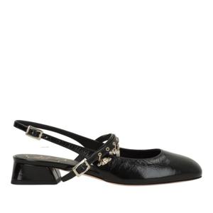 로저비비에 블랙 페이턴트 참 슬링백 RVW76443920TM6 B999