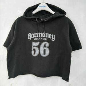 [에꼴리에][모다부평]5부 데끼 컷팅 크롭 후드티/26B5483BK_BP