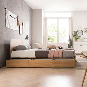 [가구야] 슈퍼싱글 762 3칸서랍형 침대 - 매트리스 포함