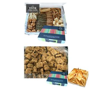 완전알뜰한과 3번세트 전병+쌀강정 보자기포장