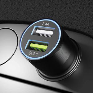 퀄컴 퀵차지3.0 듀얼 차량용 고속 충전기(2.4A+QC3.0)