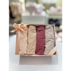 [와코루] 배를 감싸주는 부인용 면 라이오셀 스판 팬티4종 세트 (WPT3124)