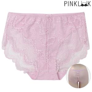 [핑크룩] 95~105 엘루 레이스 노라인 여성팬티1종/핑크