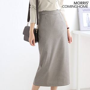 [한정/특가][모리스커밍홈]잔체크 슬림 H라인 스커트_[M2102SK018A]