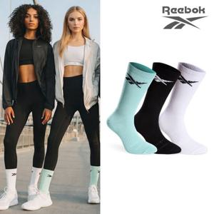 리복 여성 로고포인트 크루삭스 3P_WH/BK/MT