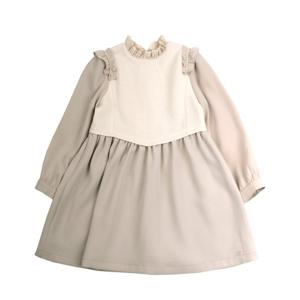 [BEEN] BW14OP03IV 아이보리 배색 플레어 원피스