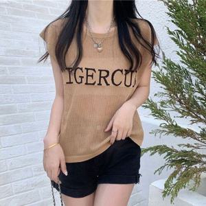 [잇백잇슈]루즈핏민소매니트티 심플레터링 망사 편한 일상 휴양