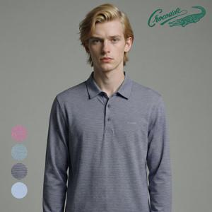 [크로커다일] 잔스트라이프 카라 티셔츠 CDAAATP1704