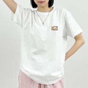 [험블스튜디오] 오리 로고 얇은 여름 반팔 면 흰 티