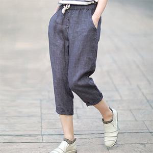 [패션시그널] 시원발랄 면마 7부 배기팬츠 9505ED