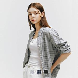 [지오다노/본사] 344900 여 루즈핏 커버업 체크 셔츠