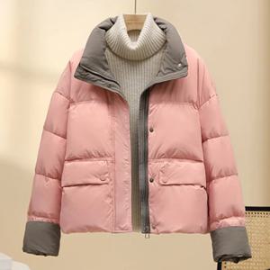 [클리어런스세일] 스냅버튼포켓 투톤 패딩 점퍼 B81DB8