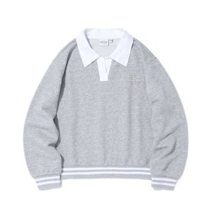 [인터크루]우먼스 싱글 카라 맨투맨 M그레이 ITY3TT51AMG