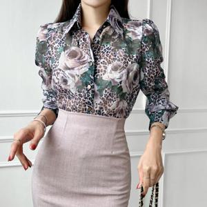 [금찌]금찌 호피 로즈 블라우스 ST6902B