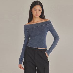 DENIM LIKE OFF-SHOULDER TOP_T423TP102(IW)