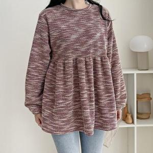 빅사이즈 410 설레임하프셔링긴팔티 DZYQ011