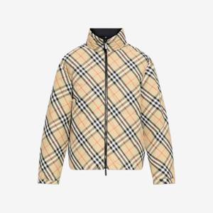 버버리 리버시블 패딩 체크 패딩 자켓 베이지 남성 8096095