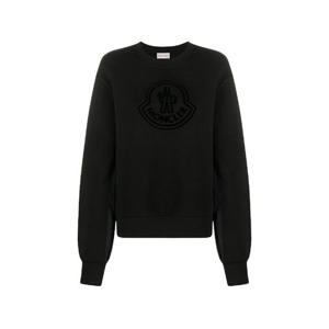 몽클레어 빅 로고 나일론 맨투맨 블랙 여성 8G00028 809KX 999