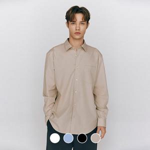 지오다노 045502 레귤러 핏 포켓 포플린 긴팔 셔츠 01045502