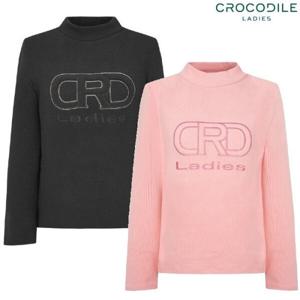 [크로커다일레이디](CLDWTS213) 코트나 골지 엠보자수 반넥 풀오