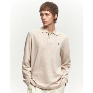 [헤지스] 라이트베이지 긴팔 피케 카라 티셔츠(HZTS4D431I1)