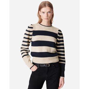 아떼바네사브루노 24FW 네이비 울혼방 스트라이프 긴팔 니트 VISW4F201N2