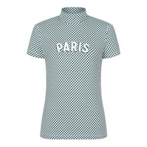 [레노마골프] 여성 냉감 하이넥 패턴 반팔 티셔츠 RWTHN6187-804