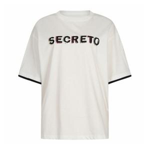 [예쎄](예쎄) 배색 스팽글 레터링 반팔 티셔츠(YW05TS42C)