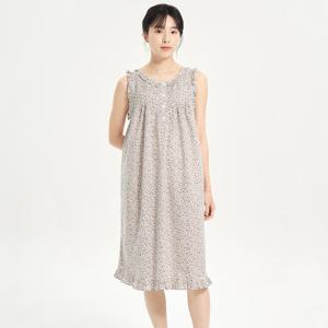 메이플라워 보라잔꽃 여성 순면 나시 빅사이즈 잠옷 원피스