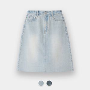 [지오다노/본사] 165540  여 데님 미디 스커트