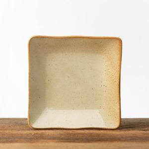 이천도자기 마루 정사각형 찬기 14cm 그릇 식기 아올다접시 연갈색접시 사각접시 반찬기 반찬접기 사각볼