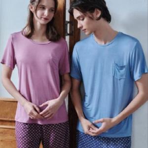 시원하고 스판좋은 여름 인견원단 남여 커플 실내복 잠옷상의 WPA869MWS