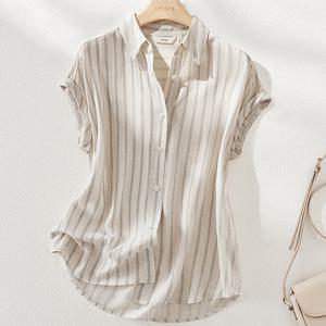 [패션시그널] 세로줄지 롤업반팔 셔츠블라우스 BC4163