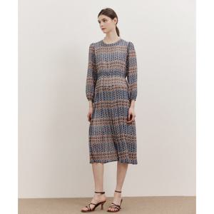 에스닉 쉬폰 플리츠 롱 원피스 LB2WOP001