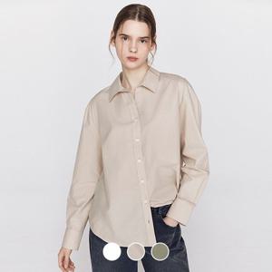 [지오다노/본사] 345904 여 포플린 오픈 카라 셔츠