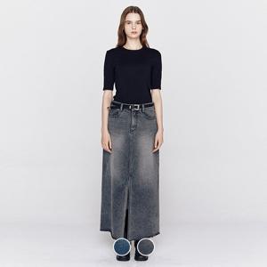 [지오다노/본사] 165941 여 데님 롱 스커트