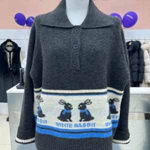 [플라스틱아일랜드]토끼 카라 니트 풀오버(PQ4KL662)_CA